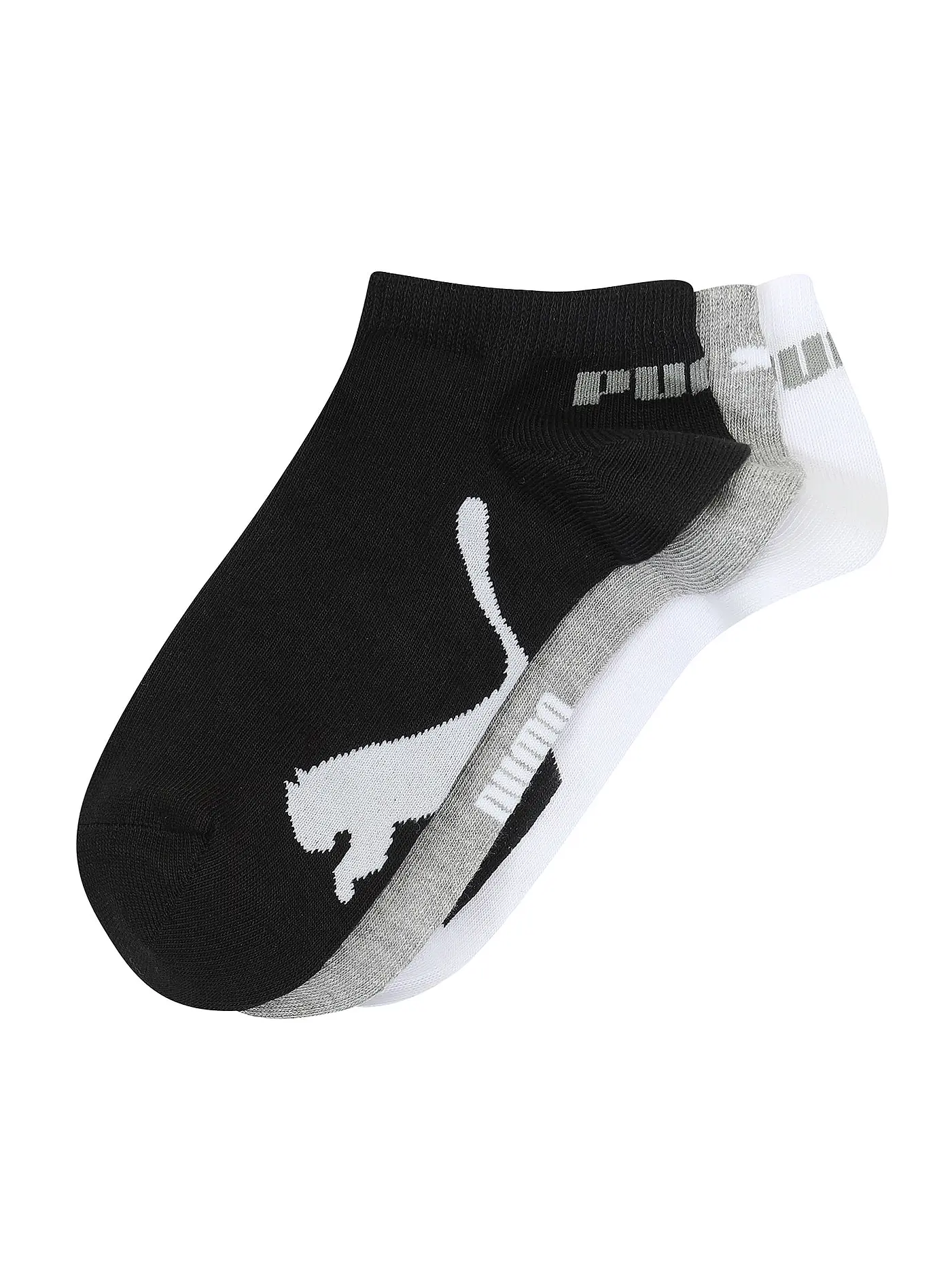 PUMA | Sneaker Socken 3er Pkg navy / grey / strong blue | weiss